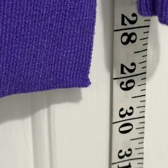BARBARA LOHMANN 100% Cashmere 44 XL Italian Knit Purple Button Sweater fuzzy
